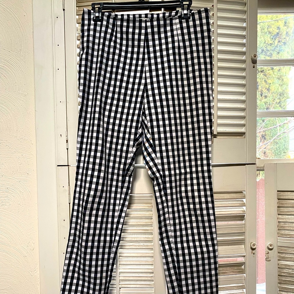 ✨ A NEW DAY Ghingam Stretch Cropped Trouser Pants